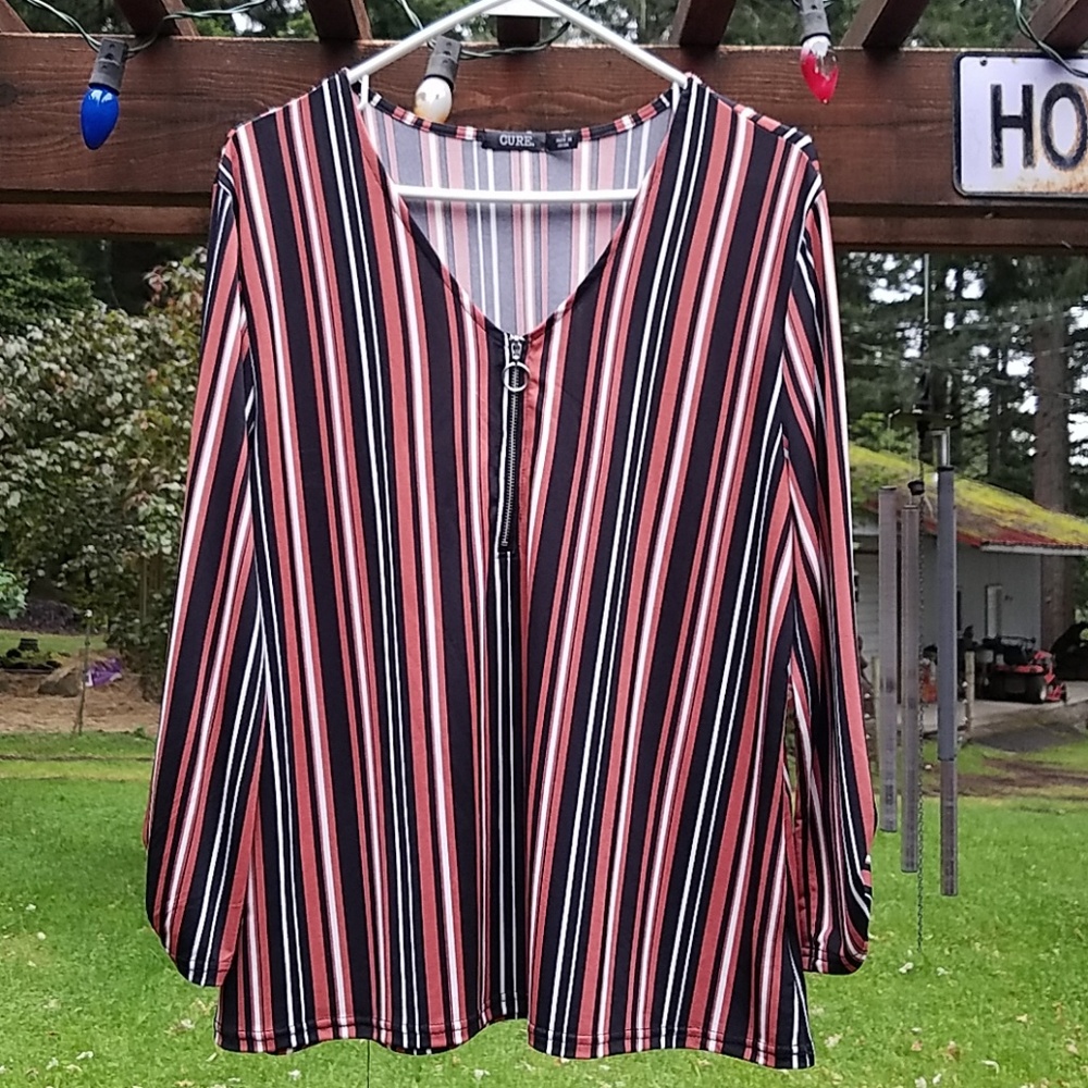 Striped Top- Size Large